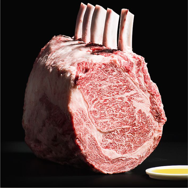Marbled meat on cutting board